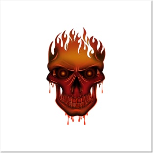 Flame Skull Posters and Art